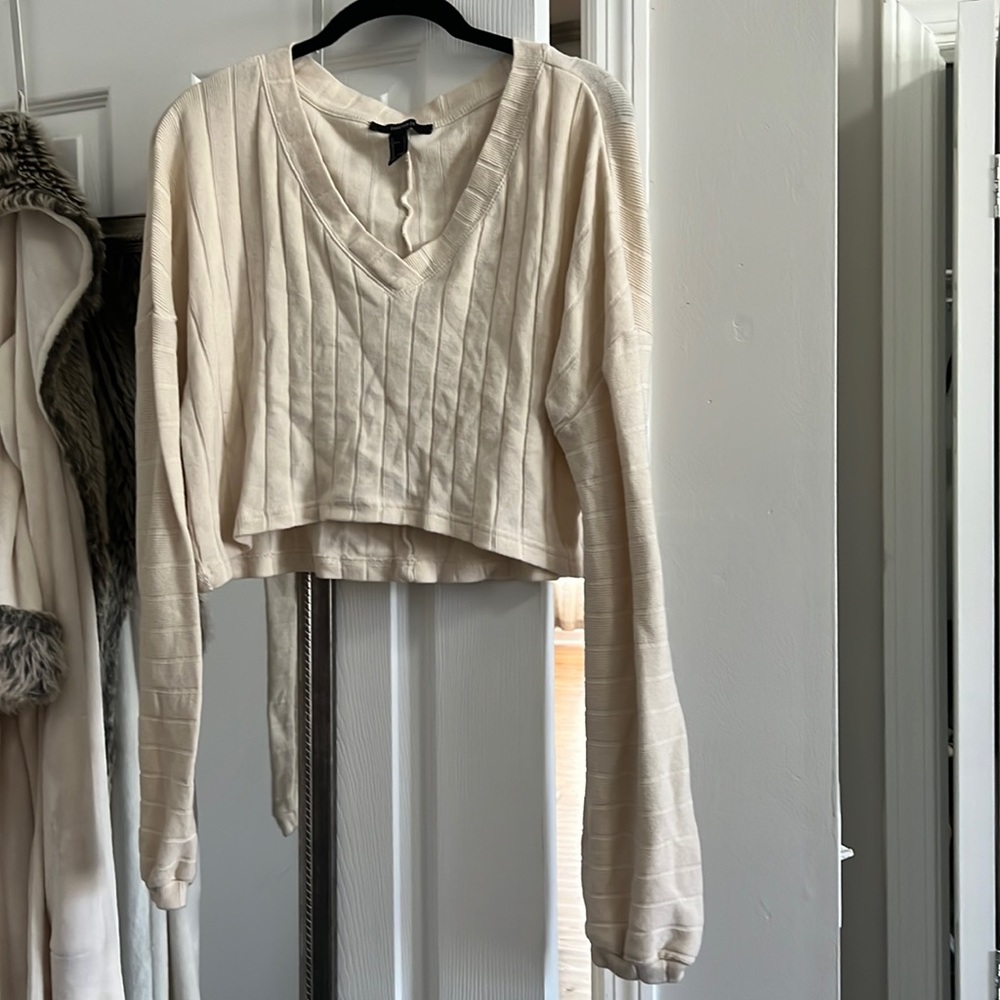 Ohh white knit crop top